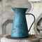 Blue Decorative Pitcher - Rustic Tabletop Decor - Holiday Tree